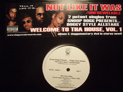Snoop Dogg Presents... Doggy Style Allstars : Not Like It Was / Unfucwitable (12", Promo)