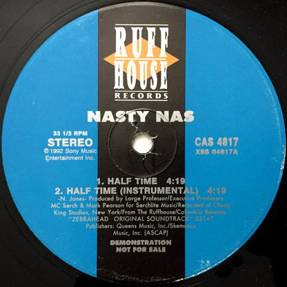 Nasty Nas* : Half Time (12", Promo)