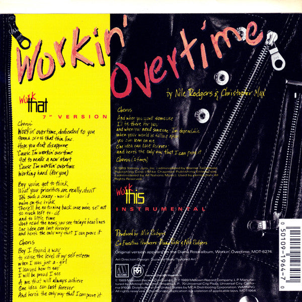 Diana Ross : Workin' Overtime (7", Glo)