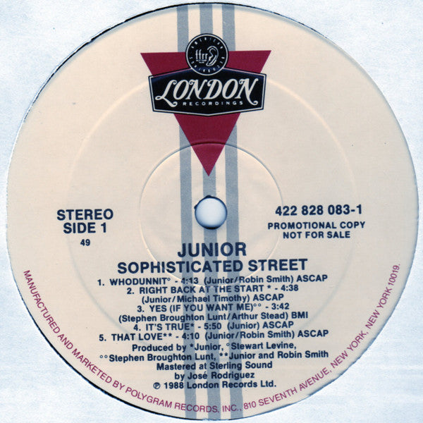 Junior (2) : Sophisticated Street (LP, Album, Promo)