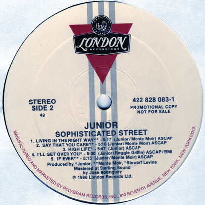 Junior (2) : Sophisticated Street (LP, Album, Promo)