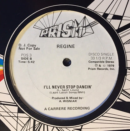 Régine : Je Survivrai (I Will Survive) / I'll Never Stop Dancin' (12", Promo)