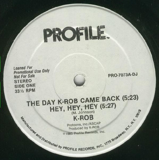K-Rob : The Day K-Rob Came Back (12", Promo)