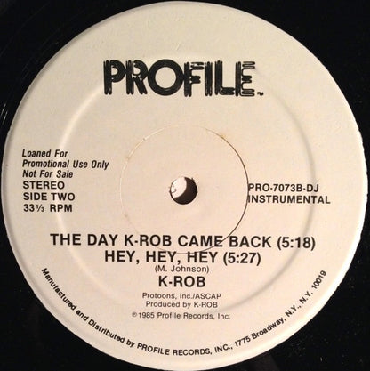 K-Rob : The Day K-Rob Came Back (12", Promo)
