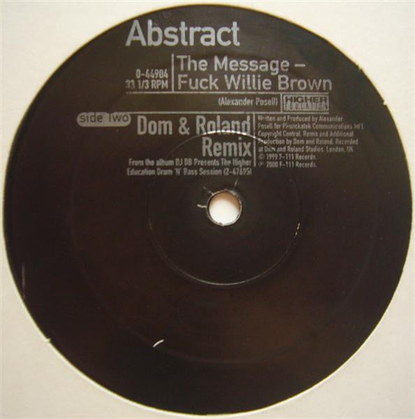 Abstract* : The Message ‎– Fuck Willie Brown (12")