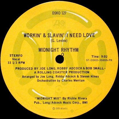 Midnight Rhythm : Workin' & Slavin' / I Need Love (12", Promo)
