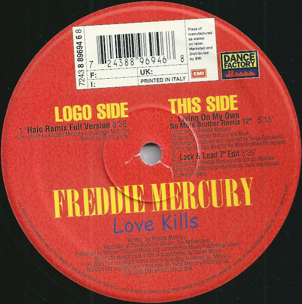 Freddie Mercury : Love Kills (12", Maxi)