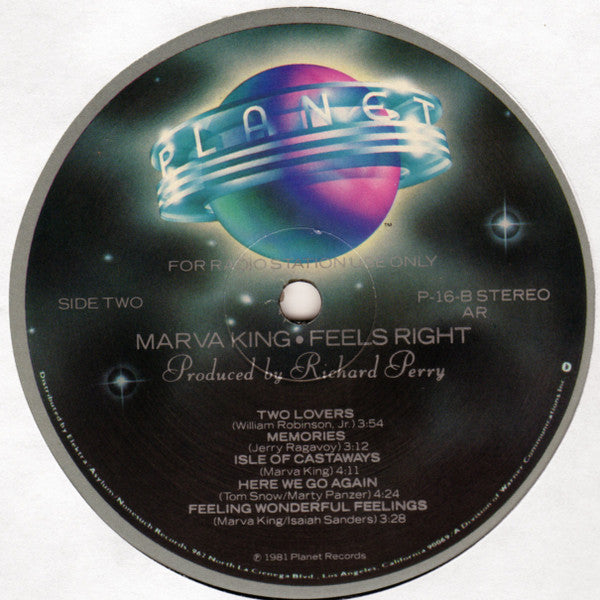 Marva King : Feels Right (LP, Album, Promo)