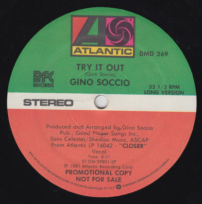 Gino Soccio : Try It Out (12", Single, Promo, SP )