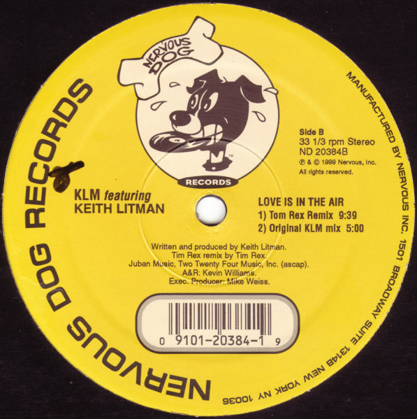 KLM Featuring Keith Litman : Love Is In The Air (12")