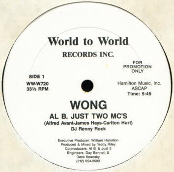 Al B. Just Two Mc's : Wong (12", Promo)