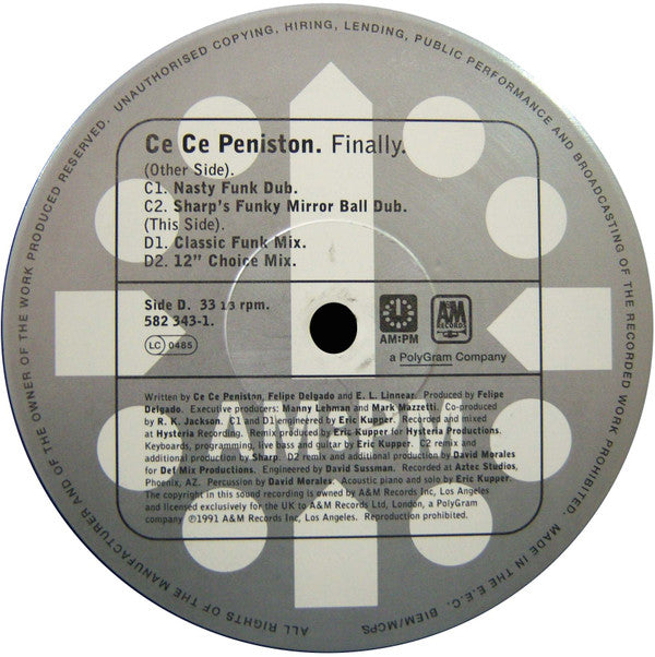 Ce Ce Peniston : Finally (Eric Kupper / Sharp / David Morales Mixes) (2x12", Ltd)