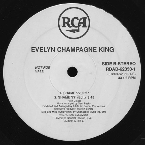 Evelyn Champagne King* : Shame (12", Ltd, Promo)