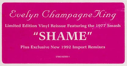 Evelyn Champagne King* : Shame (12", Ltd, Promo)