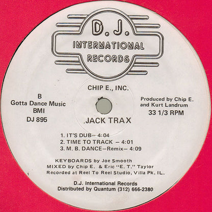 Chip E., Inc.* : Jack Trax (12")