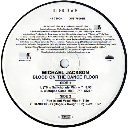 Michael Jackson : Blood On The Dance Floor (12")