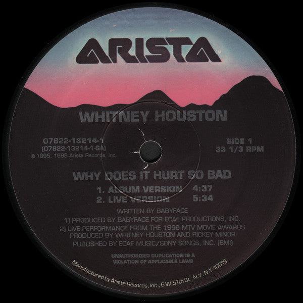 Whitney Houston : Why Does It Hurt So Bad / I Wanna Dance With Somebody (Who Loves Me) (Remix 1996) (12", Single)