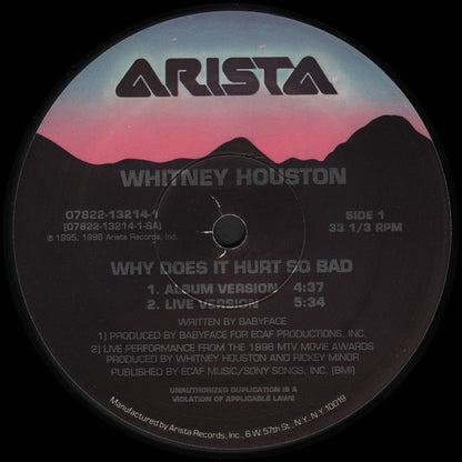 Whitney Houston : Why Does It Hurt So Bad / I Wanna Dance With Somebody (Who Loves Me) (Remix 1996) (12", Single)