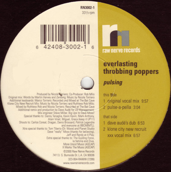 Everlasting Throbbing Poppers : Pulsing (12")