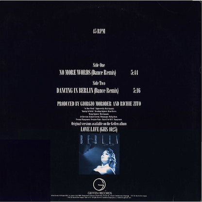 Berlin : No More Words / Dancing In Berlin (12", Maxi, Spe)