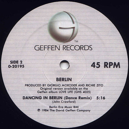 Berlin : No More Words / Dancing In Berlin (12", Maxi, Spe)