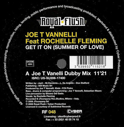 Joe T Vannelli* Feat Rochelle Fleming : Get It On (Summer Of Love) (12")
