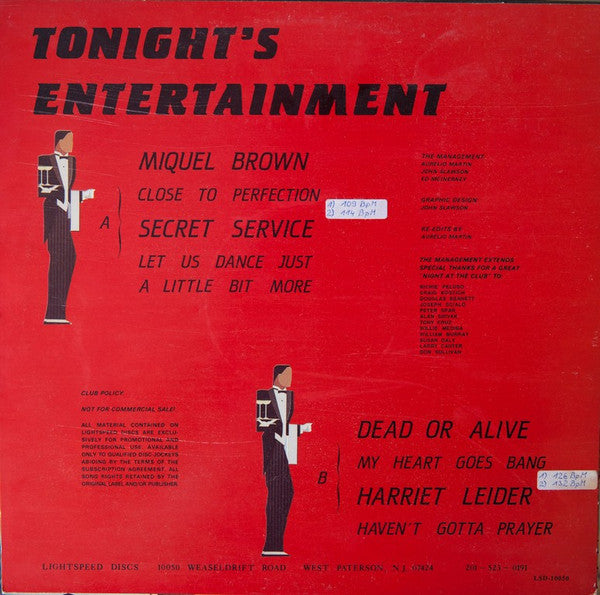Various : Lightspeed Discs "A Night At The Club" (12", Maxi, Pic)