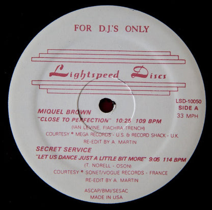 Various : Lightspeed Discs "A Night At The Club" (12", Maxi, Pic)