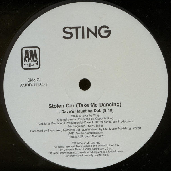 Sting : Stolen Car (Take Me Dancing) (2x12", Promo)