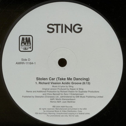 Sting : Stolen Car (Take Me Dancing) (2x12", Promo)