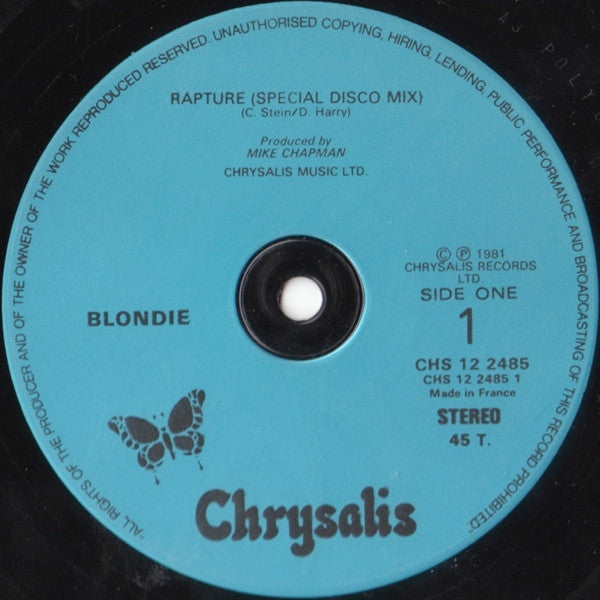 Blondie : Rapture (12", Single,  Po)