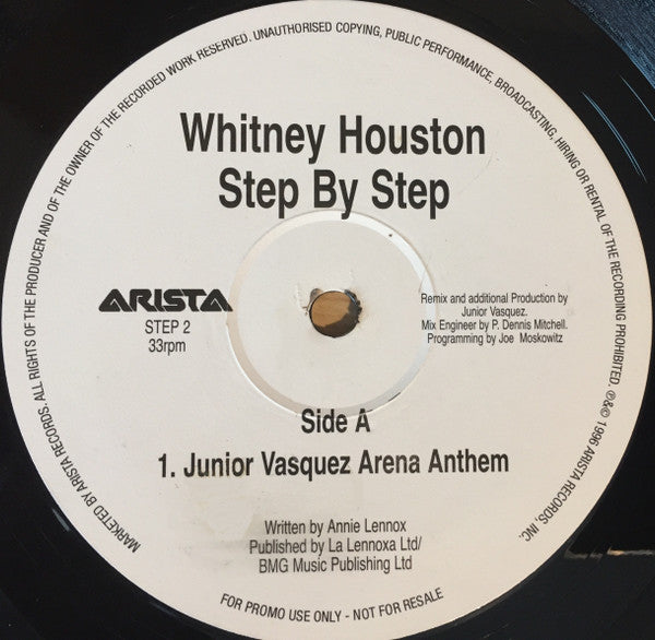 Whitney Houston : Step By Step (12", Promo)