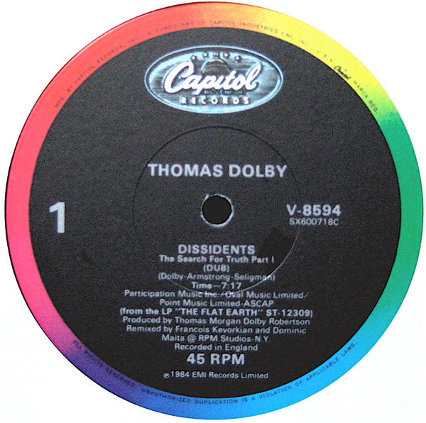 Thomas Dolby : Dissidents: The Search For Truth Parts 1-2 (12", Single)