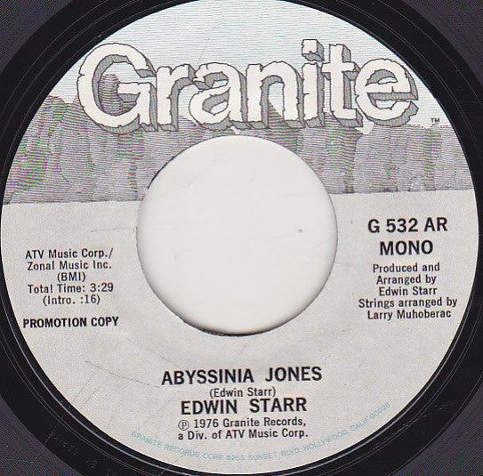 Edwin Starr : Abyssinia Jones (7", Single, Promo)