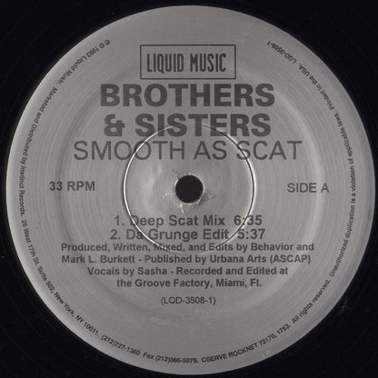 Brothers & Sisters : Smooth As Scat (12")