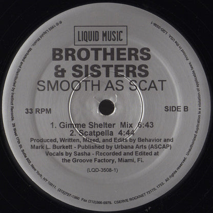 Brothers & Sisters : Smooth As Scat (12")