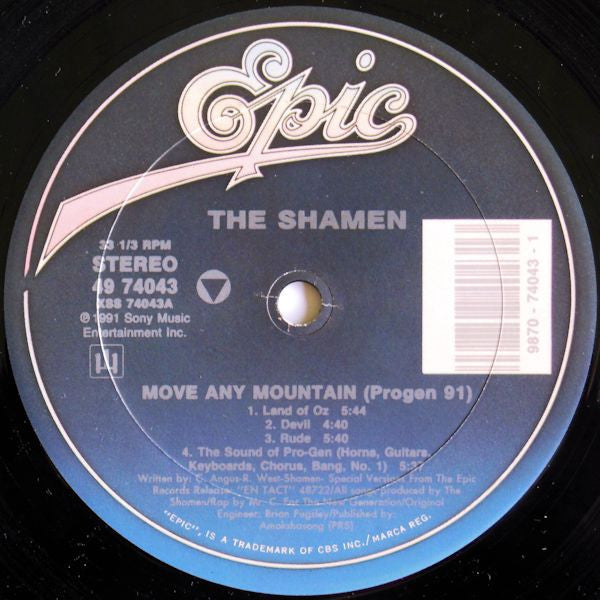 Shamen* : Move Any Mountain - Progen 91 (12", Single)