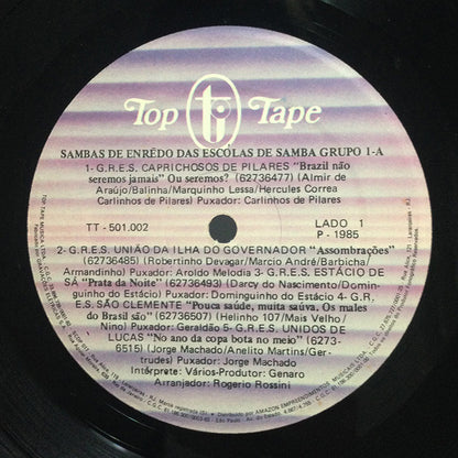 Various : Sambas De Enredo Das Escolas De Enredo Do Grupo 1A - Carnaval 86 - Rio De Janeiro (LP, Album)