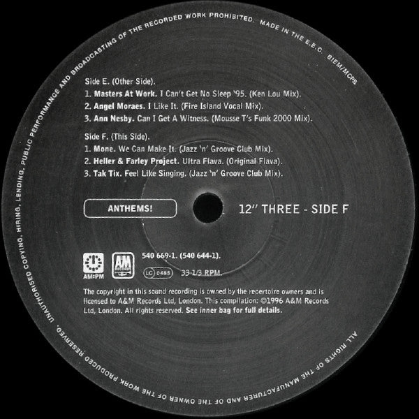 Various : Anthems! (Limited Edition Box) (4x12", Comp + Box, Ltd)
