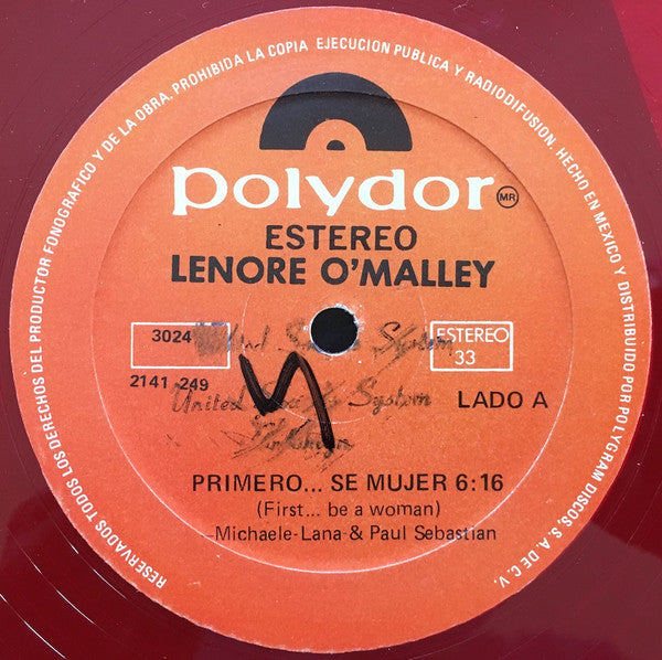 Lenore O'Malley : Primero....Se Mujer (First Be A Woman) (12", Maxi, Red)