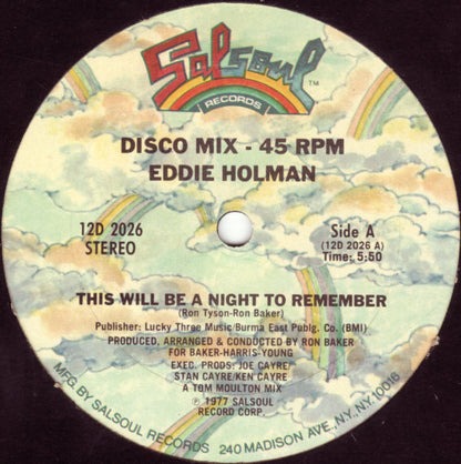Eddie Holman : This Will Be A Night To Remember (12", Single)
