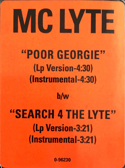M C Lyte* : Poor Georgie / Search 4 The Lyte (12")