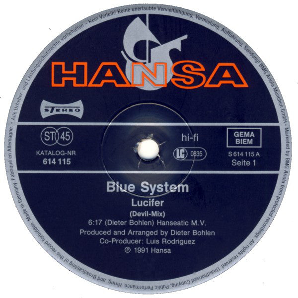 Blue System : Lucifer (12", Maxi)