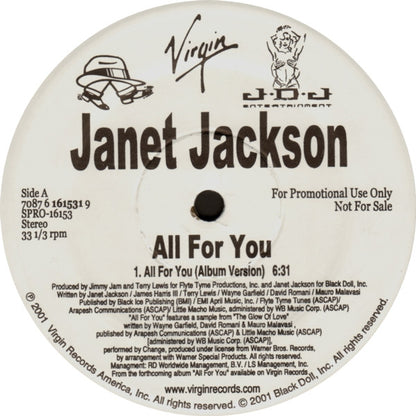 Janet Jackson : All For You (12", Promo)