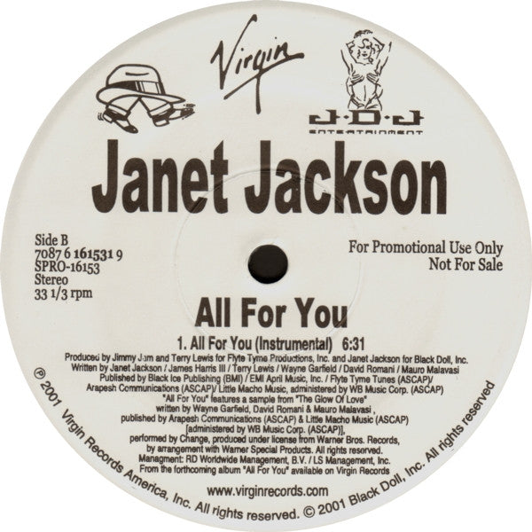 Janet Jackson : All For You (12", Promo)