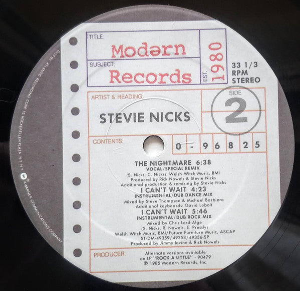Stevie Nicks : I Can't Wait (12")