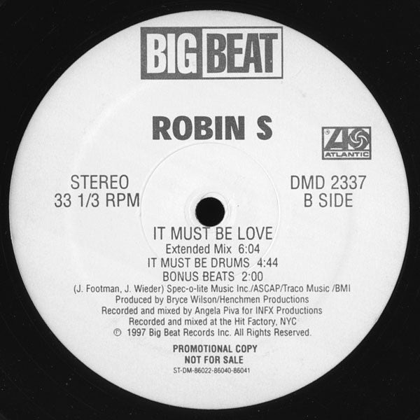 Robin S* : It Must Be Love (12", Promo)