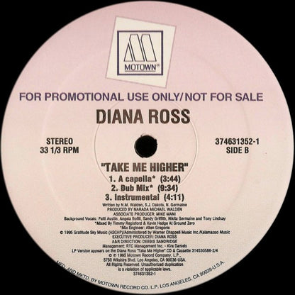 Diana Ross : Take Me Higher (12", Promo)