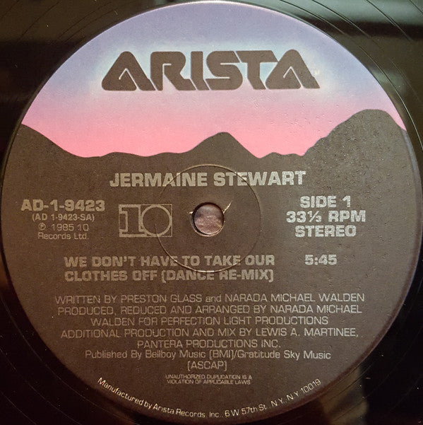 Jermaine Stewart : We Don't Have To Take Our Clothes Off (12")