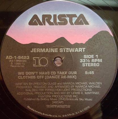 Jermaine Stewart : We Don't Have To Take Our Clothes Off (12")